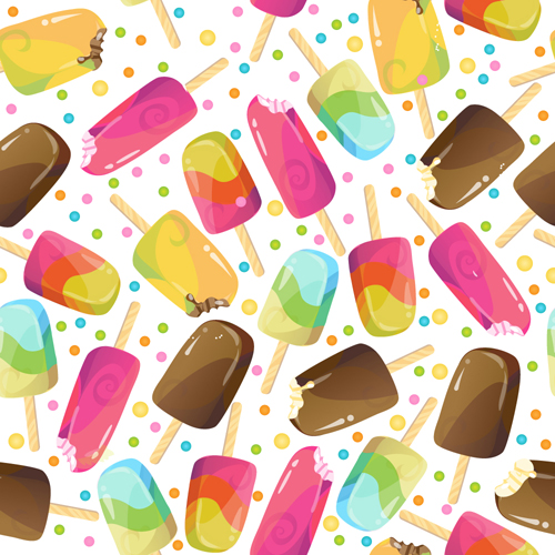 Various ice cream seamless pattern vector 04