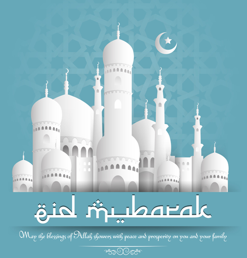 Vector Eid mubarak background graphics 04
