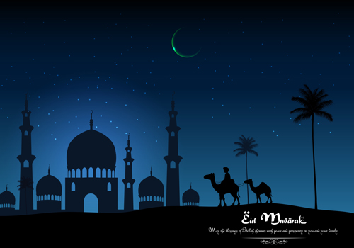 Vector Eid mubarak background graphics 10