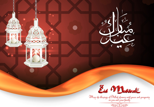 Vector Eid mubarak background graphics 12