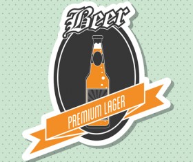 Vintage beer sticker vectors set 01