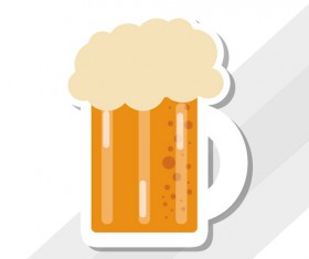 Vintage beer sticker vectors set 03
