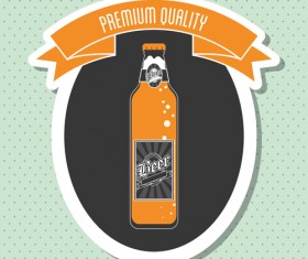 Vintage beer sticker vectors set 12