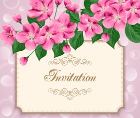 Vintage floral invitation card template 01