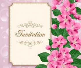 Vintage floral invitation card template 02