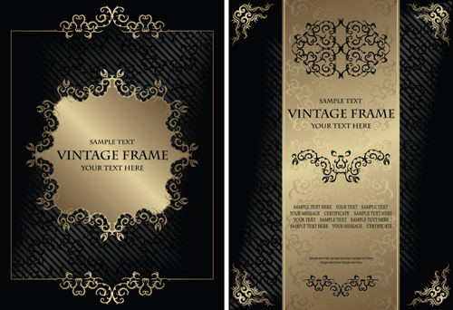 Vintage luxury certificates template set vector 02