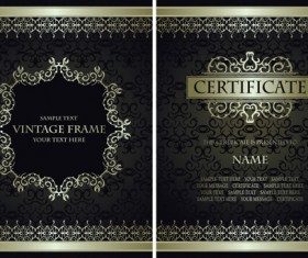 Vintage luxury certificates template set vector 03