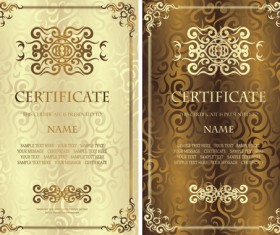 Vintage luxury certificates template set vector 04