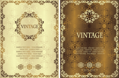 Vintage luxury certificates template set vector 06