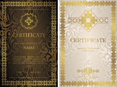 Vintage luxury certificates template set vector 07