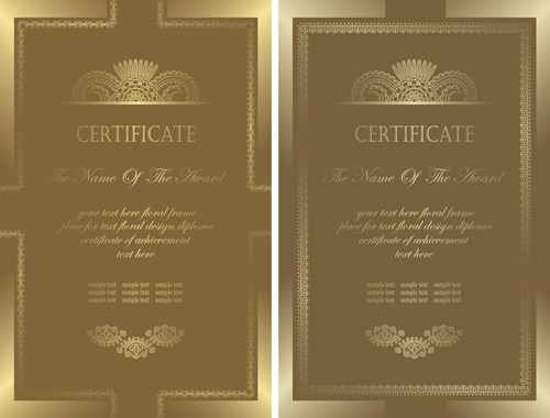 Vintage luxury certificates template set vector 08