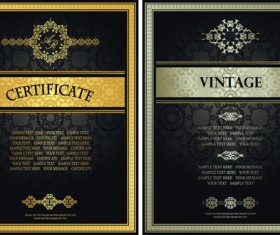 Vintage luxury certificates template set vector 10