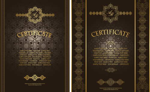 Vintage luxury certificates template set vector 11