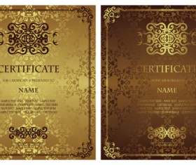 Vintage luxury certificates template set vector 13