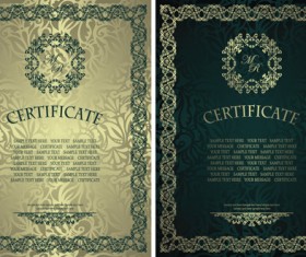 Vintage luxury certificates template set vector 14