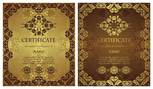 Vintage luxury certificates template set vector 16