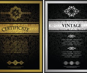 Vintage luxury certificates template set vector 17