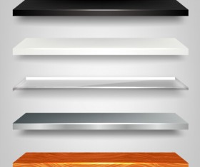 Wall shelves design vector material 01