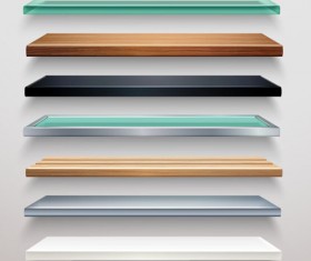 Wall shelves design vector material 03