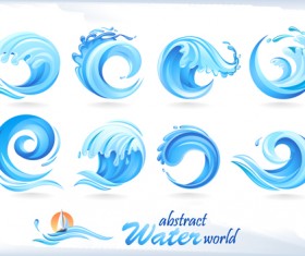 Water abstract logos vector set 02