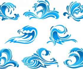 Water abstract logos vector set 03