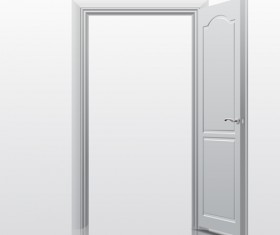 White doors design vector material 01