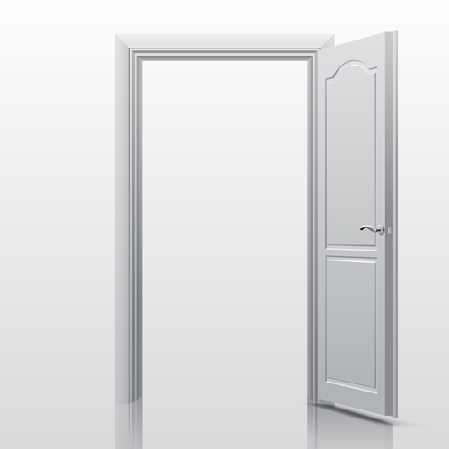 White doors design vector material 01