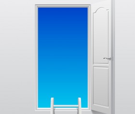 White doors design vector material 03