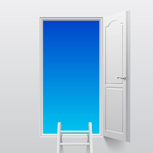 White doors design vector material 03