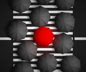 White stripes background with umbrellas vector 01