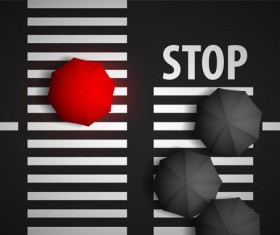 White stripes background with umbrellas vector 03