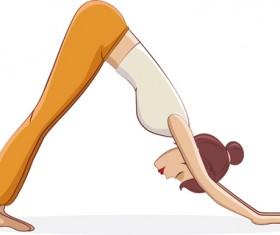 Woman doing yoga design vector set 06