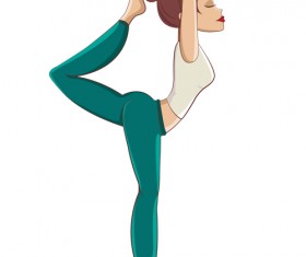 Woman doing yoga design vector set 10