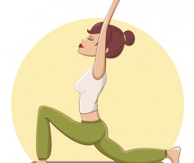 Woman doing yoga design vector set 11