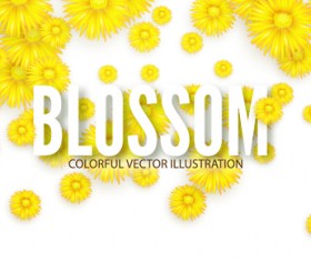 Yellow flowers blosson background vector 01