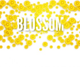 Yellow flowers blosson background vector 03