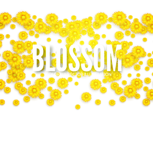 Yellow flowers blosson background vector 03