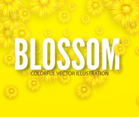Yellow flowers blosson background vector 04