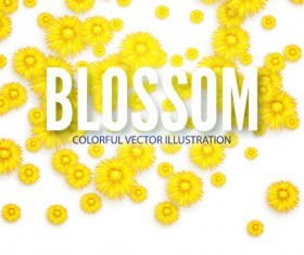 Yellow flowers blosson background vector 06