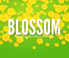 Yellow flowers blosson background vector 09