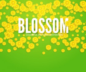 Yellow flowers blosson background vector 10
