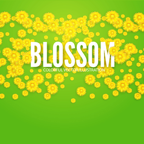 Yellow flowers blosson background vector 10