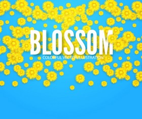Yellow flowers blosson background vector 12