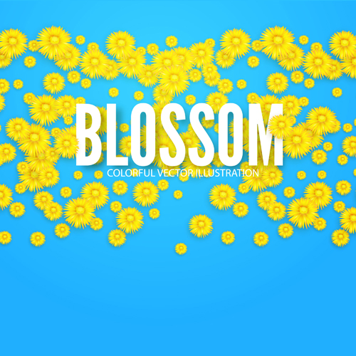 Yellow flowers blosson background vector 12