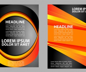 Yellow with black magazine flyer brochure cover vector 01