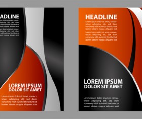 Yellow with black magazine flyer brochure cover vector 02