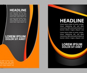 Yellow with black magazine flyer brochure cover vector 03