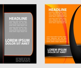 Yellow with black magazine flyer brochure cover vector 04