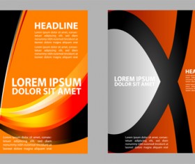 Yellow with black magazine flyer brochure cover vector 05