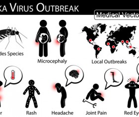 Zika virus symptom vector material
